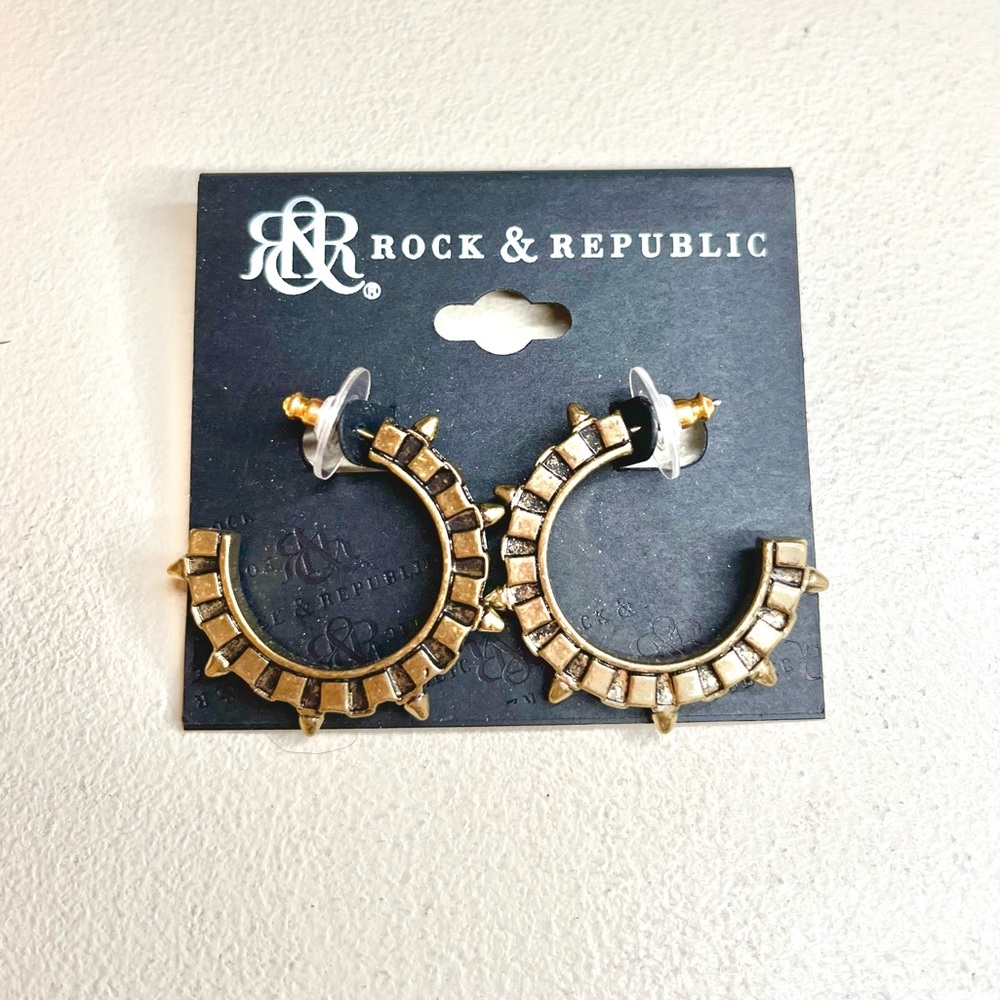 Rock & Republic Spiked Hoop Earrings